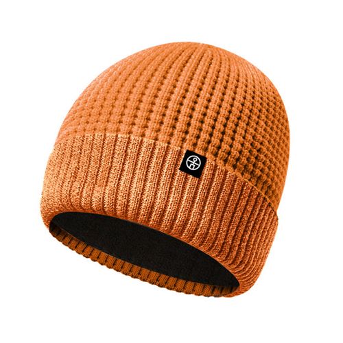 Chapeau Tricoté Réfléchissant Coupe-Vent Haute Élasticité Dôme Hip Hop Style De Rue Casquette D'avertissement De Jogging De Nuit Hiver Garder Au Chaud Couvre-Chef Pour Coureurs Unisexes Cyclistes-Orange