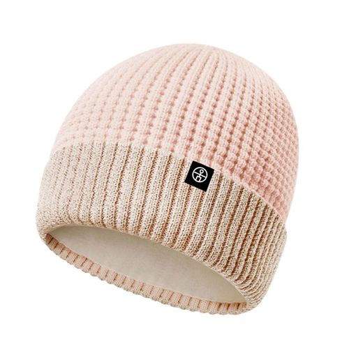 Chapeau Tricoté Réfléchissant Coupe-Vent Haute Élasticité Dôme Hip Hop Style De Rue Casquette D'avertissement De Jogging De Nuit Hiver Garder Au Chaud Couvre-Chef Pour Coureurs Unisexes Cyclistes-Rose Clair