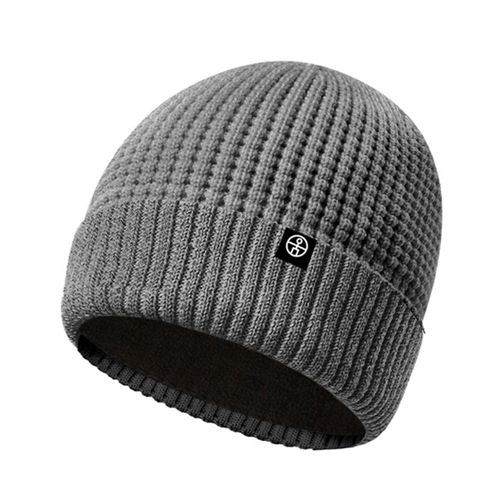 Chapeau Tricoté Réfléchissant Coupe-Vent Haute Élasticité Dôme Hip Hop Style De Rue Casquette D'avertissement De Jogging De Nuit Hiver Garder Au Chaud Couvre-Chef Pour Coureurs Unisexes Cyclistes-Gris
