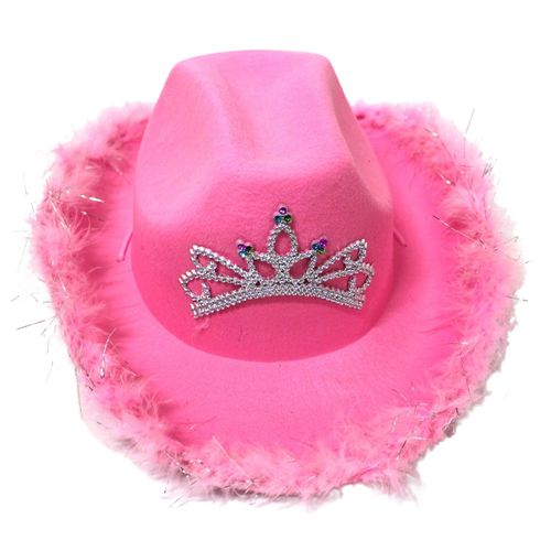 Chapeau De Cowgirl Avec Cordon De Serrage Et Strass, Accessoires De Costume De Cowboy, Casquette De Cowboy Rose De Style Occidental Pour Déguisement De Fête-B