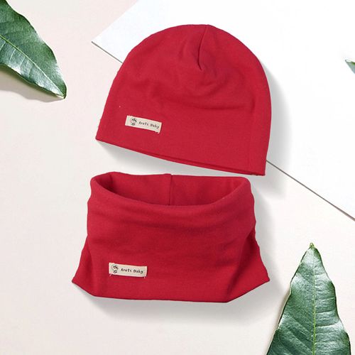 2 Pièces/Ensemble Enfants Chapeau Écharpe Ensemble Élastique Anti-Dérapant Garder Au Chaud Bonnet Cou Enveloppement Ensemble Épaissi Coupe-Vent Enfants Activité De Plein Air Casquette Cou Plus Chaud Se-Rouge S