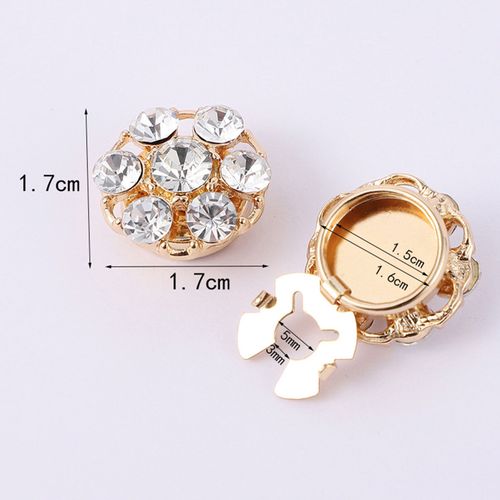 Couvre-Boutons Pour Femmes, Boutons De Manchette En Strass Brillants, Clips À Boutons Amovibles, Accessoires Pour Robe De Chemise, 1/6 Pièces-C 1 Pièce