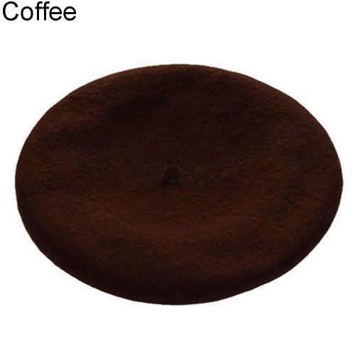 Béret Classique De Couleur Unie Pour Femme, Chapeau D'artiste De Style Français, Casquette Décontractée, Cadeau D'hiver-Café