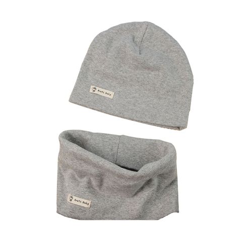 2 Pièces/Ensemble Enfants Chapeau Écharpe Ensemble Élastique Anti-Dérapant Garder Au Chaud Bonnet Cou Enveloppement Ensemble Épaissi Coupe-Vent Enfants Activité De Plein Air Casquette Cou Plus Chaud Se-Gris S