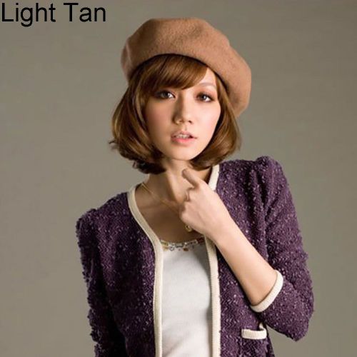 Béret Classique De Couleur Unie Pour Femme, Chapeau D'artiste De Style Français, Casquette Décontractée, Cadeau D'hiver-Bronzage Clair