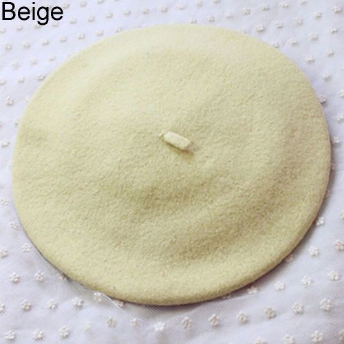 Béret Classique De Couleur Unie Pour Femme, Chapeau D'artiste De Style Français, Casquette Décontractée, Cadeau D'hiver-Beige