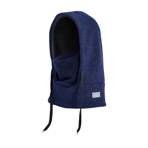 Ensemble Écharpe De Chapeau Pour Enfants, Couleur Unie, Cordon De Serrage, Couvre-Chef Chaud D'hiver, Doublure En Velours Épais, Écharpe De Chapeau Doux, Accessoires D'hiver-Bleu Marine