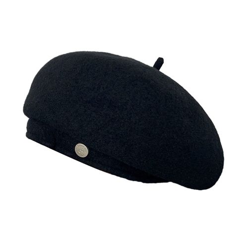 Béret Pour Femme, Couleur Unie, Épais, Chaud, Doux, Antidérapant, Léger, Décoratif, Sans Bords, Chapeau De Peintre Vintage, Casquette D'hiver, Automne Et Hiver-Noir