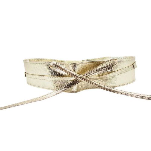 Ceinture De Taille Ferme En Simili Cuir Souple, Large Ceinture À Nouer Soi-Même Pour Femmes-Style Bretelles Beiges