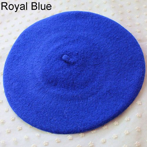 Béret Classique De Couleur Unie Pour Femme, Chapeau D'artiste De Style Français, Casquette Décontractée, Cadeau D'hiver-Bleu Roi