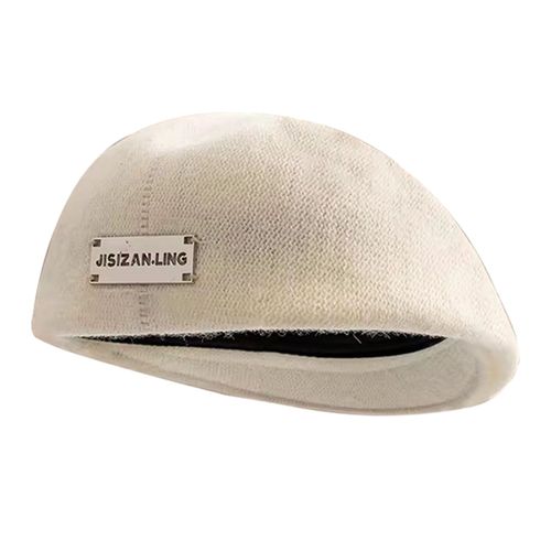 Béret Français Tricoté Élégant, Chapeau Respirant, Couleur Solique, Casquette Rétro Pour Femmes Et Filles De Peintre, Printemps Automne-Beige
