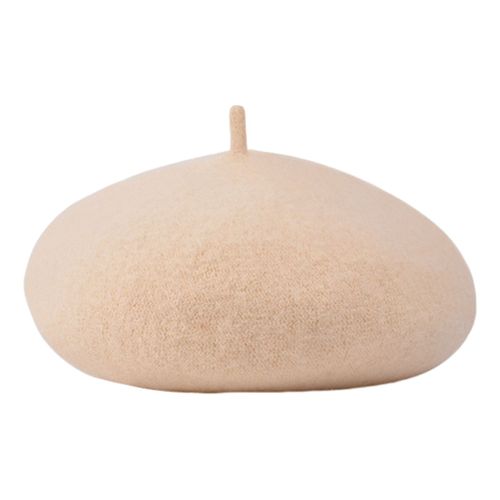 Chapeau Béret Pour Femmes, Couleur Unie, Taille Réglable, Imitation Laine, Style Rétro, Casquette, Accessoire De Mode-Beige