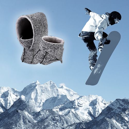 Automne Hiver Doublure Polaire Cagoule Chapeau Équitation En Plein Air Protection Complète Du Visage Couvre-Chef Coupe-Vent Réglable Cordon Sport Ski Chapeau-Blanc Gris