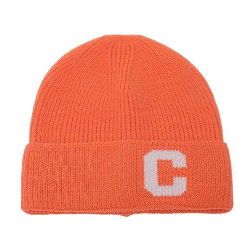 Chapeau Tricoté Pour Hommes, Extensible, Décor De Lettres, Épais, Couleur Unie, Protection Des Oreilles, Chaud, Usage Quotidien, Casquette, Ski En Plein Air, Patinage, Couvre-Chef, Hiver-Orange