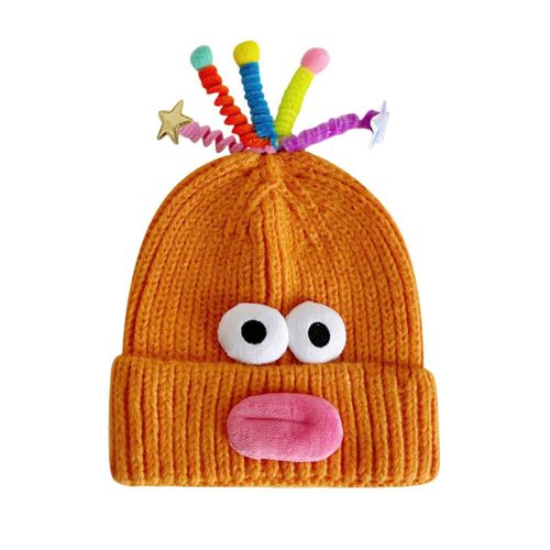 Chapeau En Laine Avec Tentacules Rétractables, Bonnet Tricoté Chaud, Accessoire Photo Pour Enfants, Couvre-Chef, Ski, Randonnée, Casquette Thermique Pour Adultes Et Adolescents-Orange