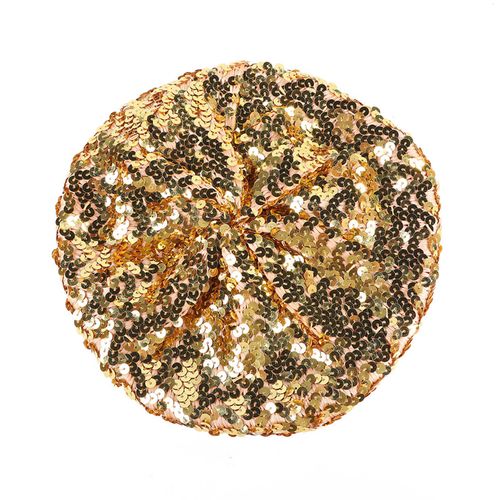 Béret À Paillettes Pour Femmes, Effet De Scène Scintillant, Sans Bord, Dessus Plat, Couleur Unie, Fêtes, Spectacles, Couvre-Chef, Casquette Pour Dames-Jaune