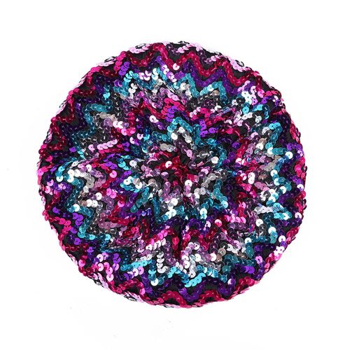 Béret À Paillettes Pour Femmes, Effet De Scène Scintillant, Sans Bord, Dessus Plat, Couleur Unie, Fêtes, Spectacles, Couvre-Chef, Casquette Pour Dames-Multicolore