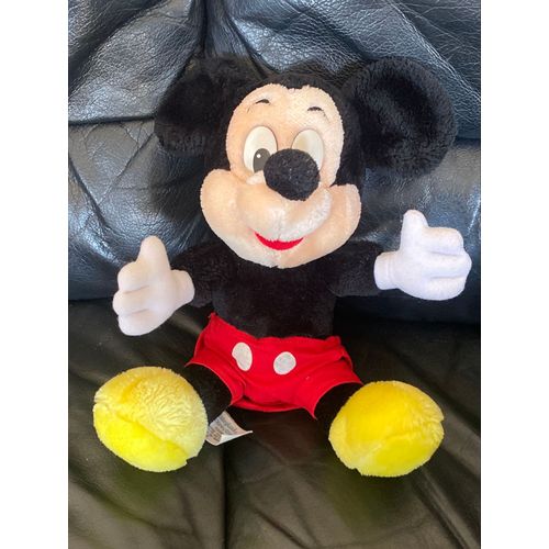 Peluche jouet doux vintage Mickey Mouse Disneyland Walt Disney World 15" 26cm
