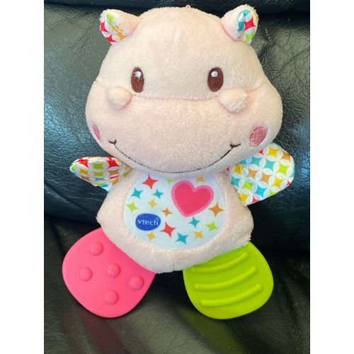 Doudou Hippopotame Vtech pouet rose et vert 17cm
