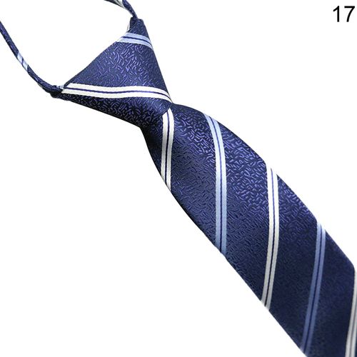 Cravate D'affaires Rayée Avec Fermeture Éclair Pour Hommes, Cravate À Carreaux Assortie Avec Tout Pour Mariage-17