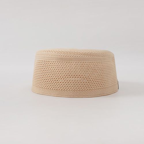 Chapeau Haut-De-Forme Pour Hommes, Design En Maille, Style Ethnique, Forte Respirabilité, Couleur Unie, Accessoire De Tenue D'extérieur, Usage Quotidien-M Beige