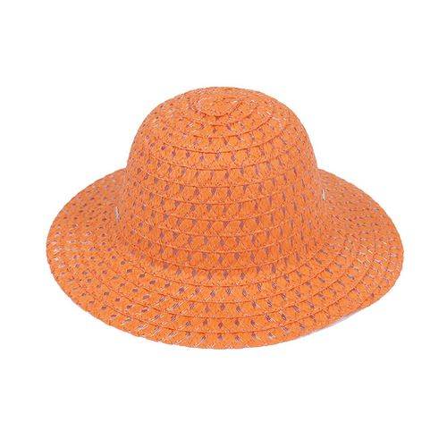 Bonnet De Pâques Chapeau De Paille Pour Enfants Diy Chapeau De Paille Tissé De Pâques Fête De Printemps Accessoire De Plage D'été Pour Fournitures De Déguisement De Fête De Pâques-Orange
