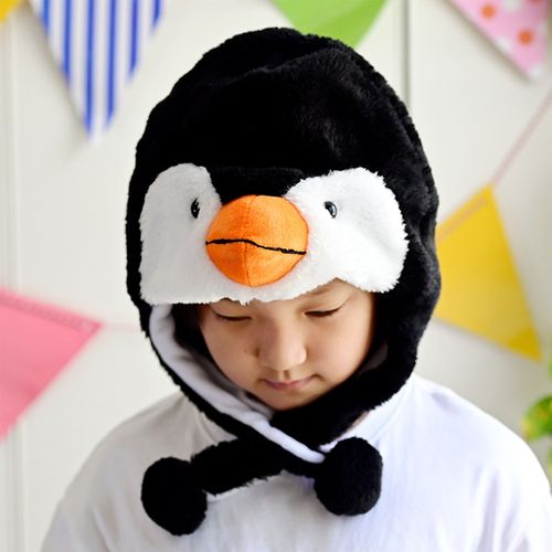 Chapeau Animal En Peluche Avec Cache-Oreilles Pour Enfants, Casquette De Cosplay Lapin/Grenouille/Canard De Dessin Animé, Couvre-Chef Chaud D'hiver Pour Halloween Et Noël-D