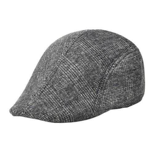 Béret À Carreaux Pour Hommes, Dôme À Visière, Bord Court, Absorption De La Sueur, Vintage, Coupe-Vent, Protection Solaire, Chapeau De Peintre, Streetwear-Gris Clair