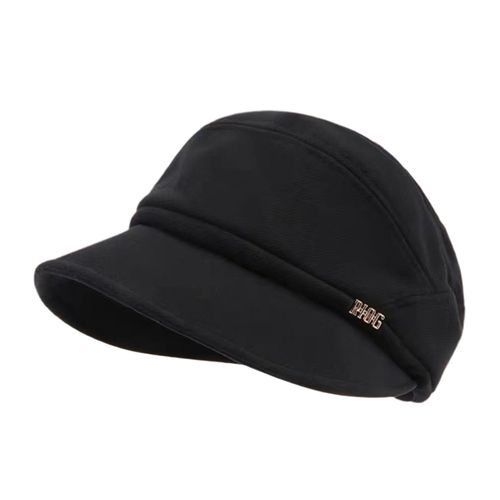 Béret Newsboy En Velours Côtelé Pour Femme, Élégant, Confortable, Polyvalent, Accessoire De Mode D'hiver, Chapeau Pour Dames-Noir