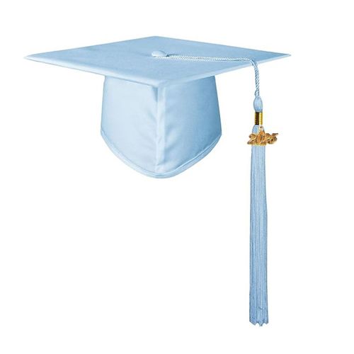 Casquette De Remise De Diplôme Avec Pompon, Chapeau De Célibataire Élastique Unisexe, Accessoire De Robe De Remise De Diplôme, Chapeau De Cérémonie De Remise De Diplôme-Bleu Ciel