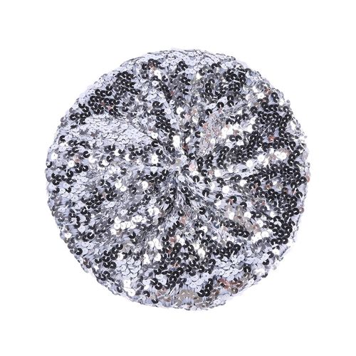 Béret À Paillettes Pour Femmes, Effet De Scène Scintillant, Sans Bord, Dessus Plat, Couleur Unie, Fêtes, Spectacles, Couvre-Chef, Casquette Pour Dames-Argent