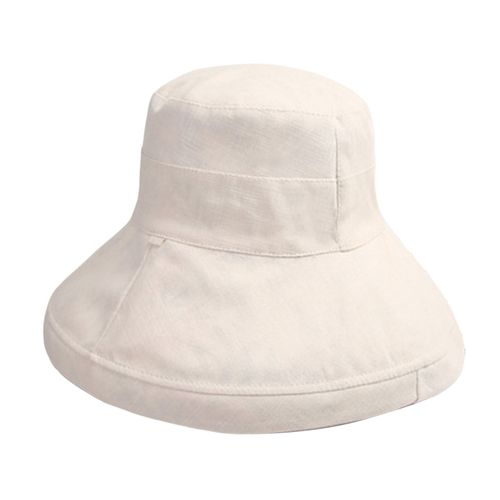 Chapeau D'été À Grand Bord Avec Cordon De Serrage Réglable Pour Femmes, Seau Double Face, Accessoires De Mode-Beige