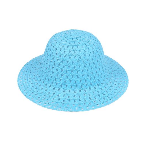 Bonnet De Pâques Chapeau De Paille Pour Enfants Diy Chapeau De Paille Tissé De Pâques Fête De Printemps Accessoire De Plage D'été Pour Fournitures De Déguisement De Fête De Pâques-Bleu