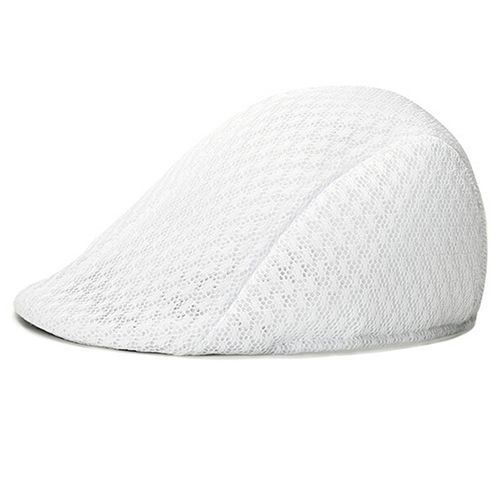 Casquette Plate Unisexe En Maille De Canard, Béret De Golf, Newsboy Cabbie, Chapeau De Baseball-Blanc