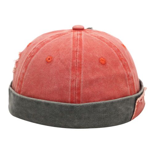 Chapeau Sans Bords Réglable Design Rétro Décontracté Respirant Sans Bords Skullcap Bonnets Chapeau Casquette Streetwear-Orange