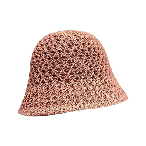 Chapeau De Bassin Pour Femmes, Chapeau De Pêcheur Ajouré Et Respirant, Protection Solaire, Dôme De Couleur Unie, Chapeau Seau Anti-Uv À Bord Court-Caramel