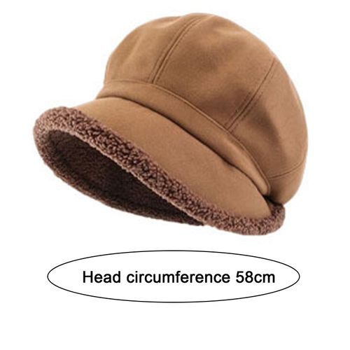 Chapeau Pour Femme Couleur Unie Ultra-Épais Léger Lavable Coupe-Vent Décoratif Polyester Résistant Au Froid Femmes Béret Casquette Chapeau Usage Quotidien-Café