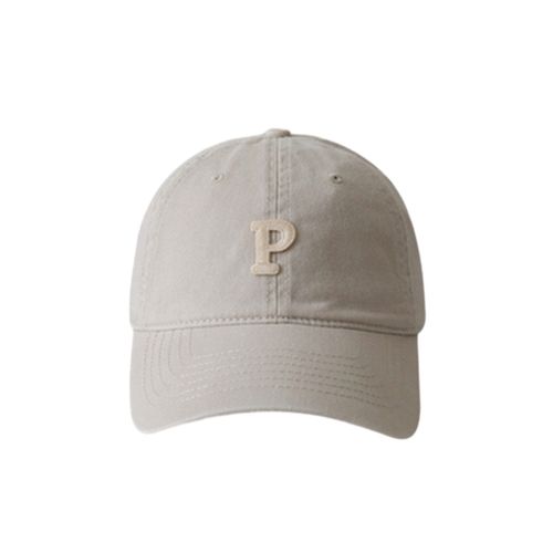 Chapeau De Baseball Unisexe Brodé Avec Lettres P Imprimées, À Bord Étendu, Réglable, Visière De Protection Solaire, Accessoires De Mode-Beige