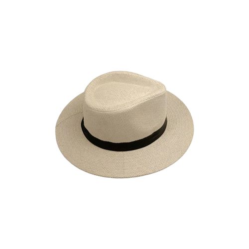 Chapeau De Paille À Dôme Plat Pour Hommes, Décor De Bande, Pliable, Fin, Non Étouffant, Anti-Uv, À Grand Bord, Protection Solaire, Chapeau De Jazz, Accessoires De Mode-Beige
