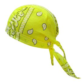 Bandana Multicolore Hip Hop Coton Noix De Cajou Impression Pirate Foulard Bonnet Chapeau Pour Streetwear-Jaune Clair