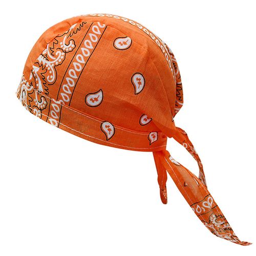 Bandana Multicolore Hip Hop Coton Noix De Cajou Impression Pirate Foulard Bonnet Chapeau Pour Streetwear-Orange Foncé