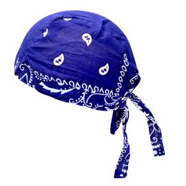 Bandana Multicolore Hip Hop Coton Noix De Cajou Impression Pirate Foulard Bonnet Chapeau Pour Streetwear-Bleu Roi