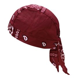 Bandana Multicolore Hip Hop Coton Noix De Cajou Impression Pirate Foulard Bonnet Chapeau Pour Streetwear-Vin Rouge