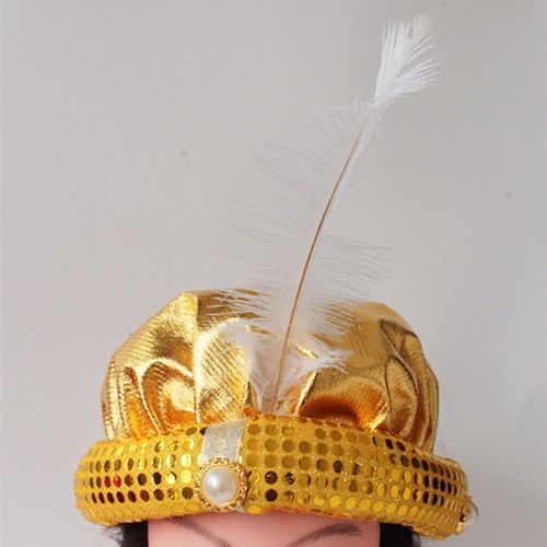 Chapeau De Pâques À Paillettes Brillantes, Décor De Plumes, Couvre-Chef En Fausses Perles, Léger, Cosplay Exquis, Mascarade, Chapeau De Fête, Accessoire De Performance-Doré
