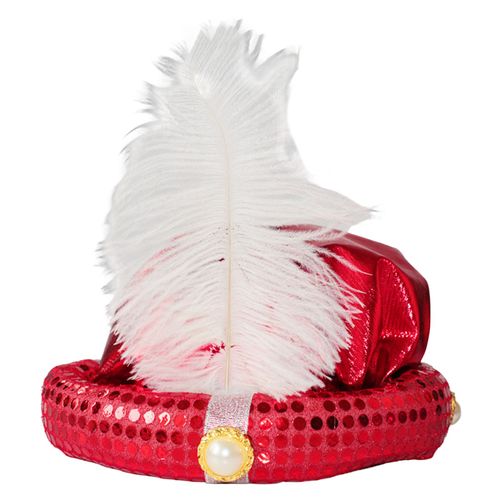 Chapeau De Pâques À Paillettes Brillantes, Décor De Plumes, Couvre-Chef En Fausses Perles, Léger, Cosplay Exquis, Mascarade, Chapeau De Fête, Accessoire De Performance-Rouge