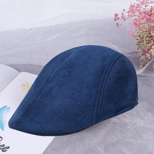 Chapeau Rétro Avancé Pour Hommes, Couleur Unie, Décontracté, Portable, Respirant, Protection Solaire, Anti-Uv, Littéraire, Newsboy, Casquette Avant, Béret-Bleu