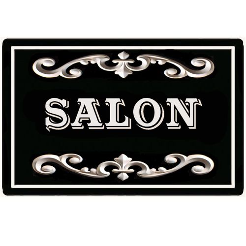 Plaque de porte en métal Salon