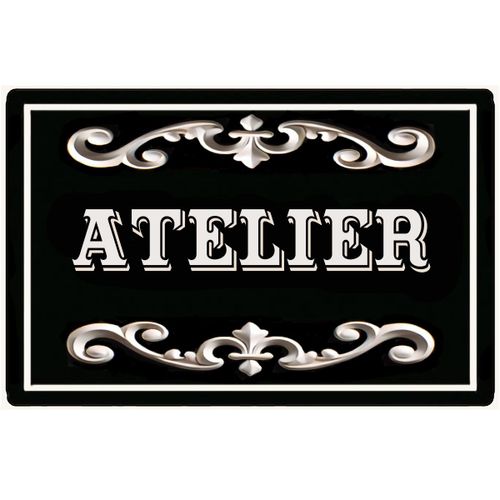 Plaque de porte en métal  Atelier