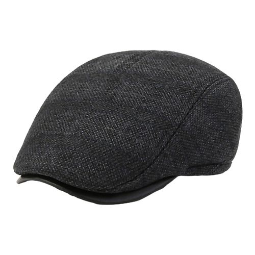 Béret Rétro Pour Hommes Avec Couvre-Oreilles À Carreaux Léger, Doublure En Peluche Occidentale Britannique, Style Rétro D'artiste Avancé, Chapeau De Peintre, Chapeau À Usage Quotidien, Casquette De Journal-Noir