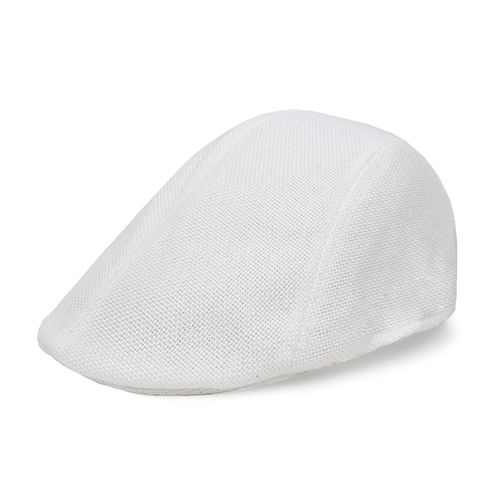 Chapeau Rétro Avancé Pour Hommes, Couleur Unie, Décontracté, Portable, Respirant, Protection Solaire, Anti-Uv, Littéraire, Newsboy, Casquette Avant, Béret-Blanc
